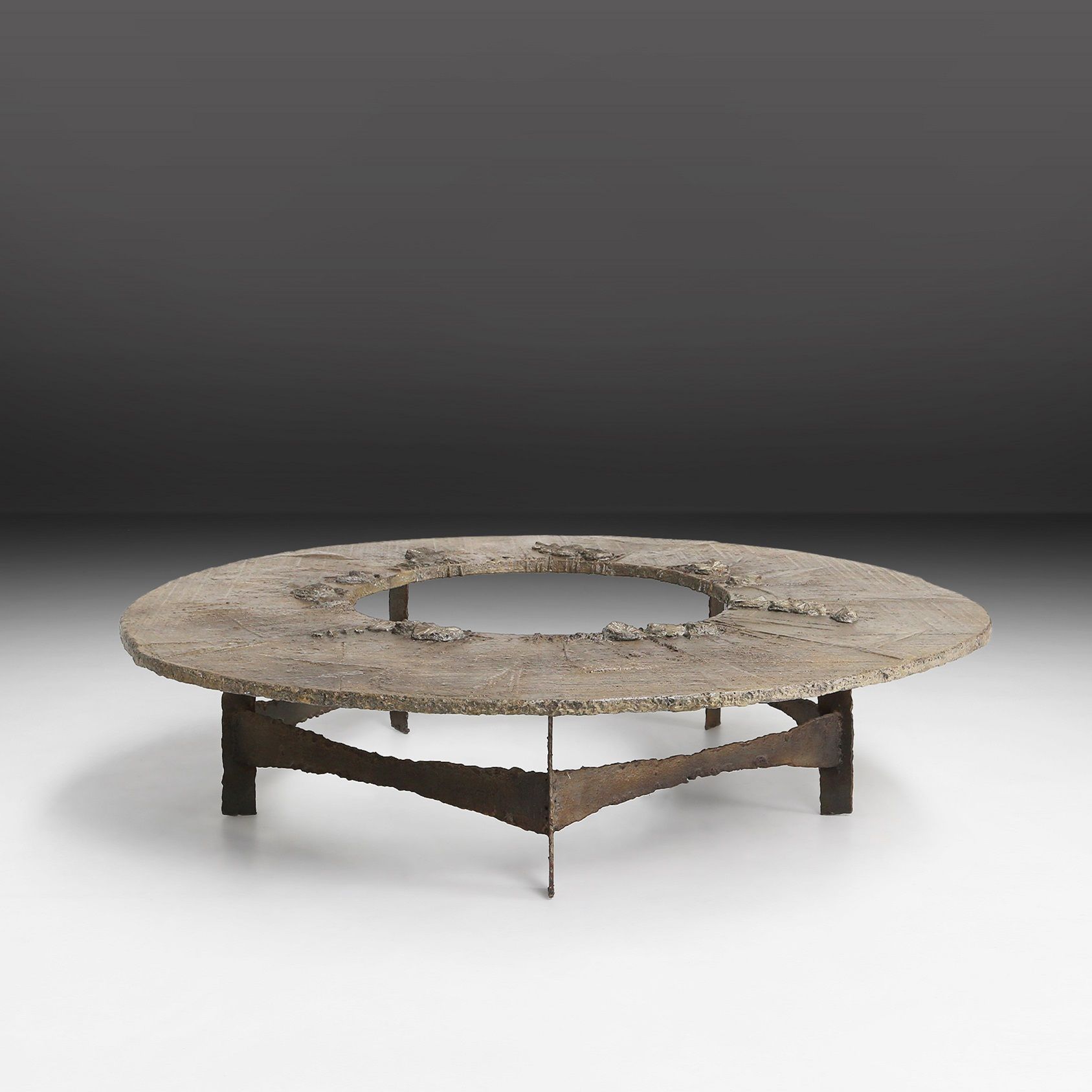 Early Coffee Table signed by Pia Manu, Belgium 1960s-img